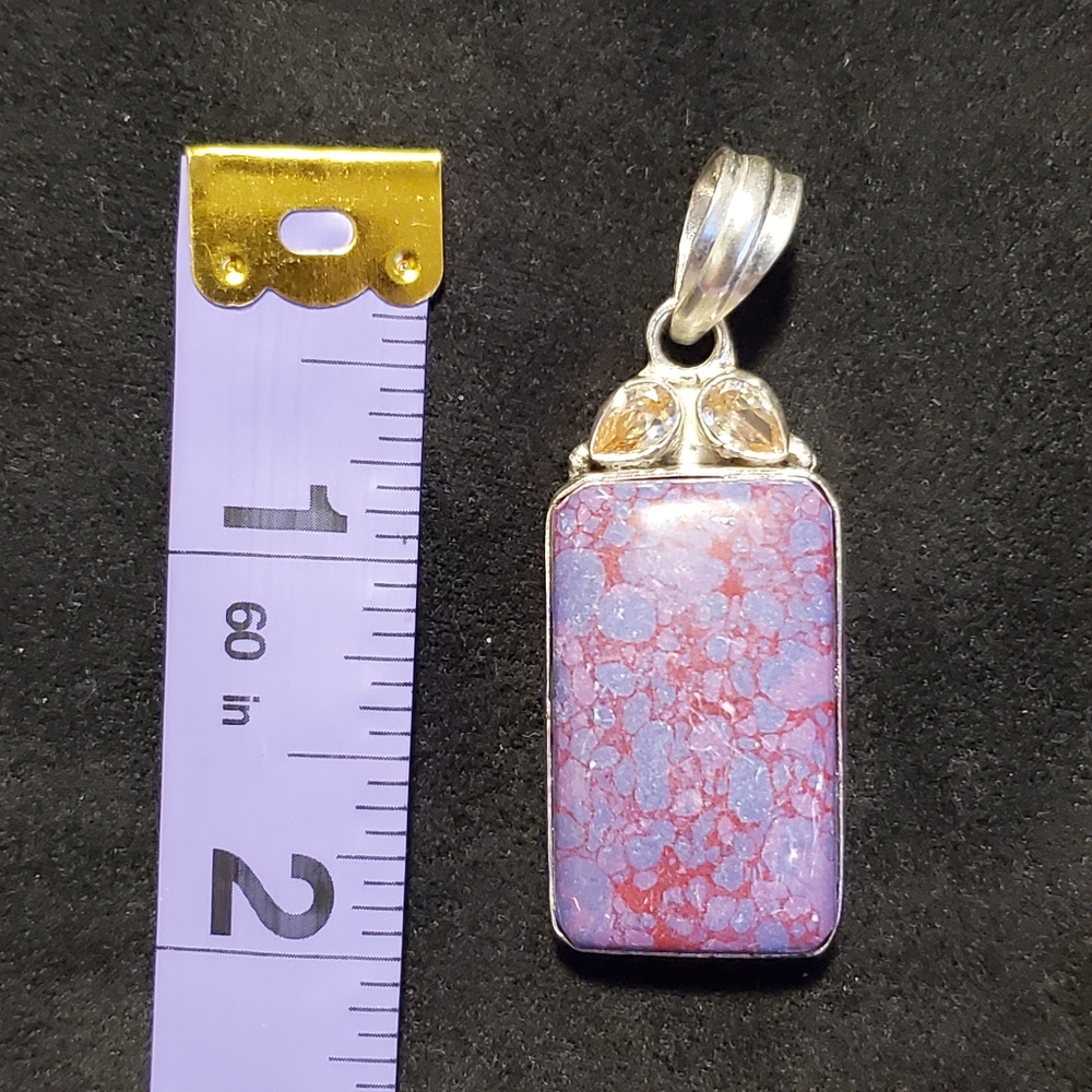 925 Silver Semi-precious Stones Handmade Pendant